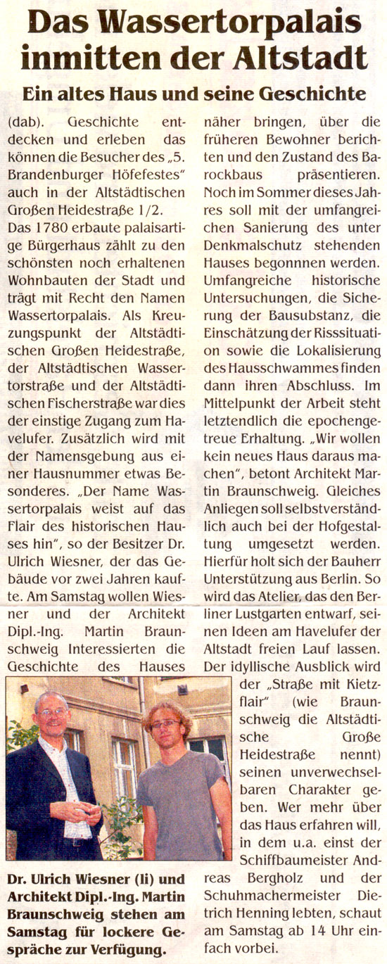 Scan: Zeitungsartikel zum Höfefest